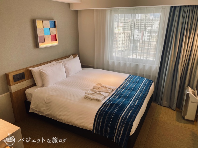 沖縄逸の彩 温泉リゾートホテルのブログ宿泊記レビュー（客室ダブルベッド）